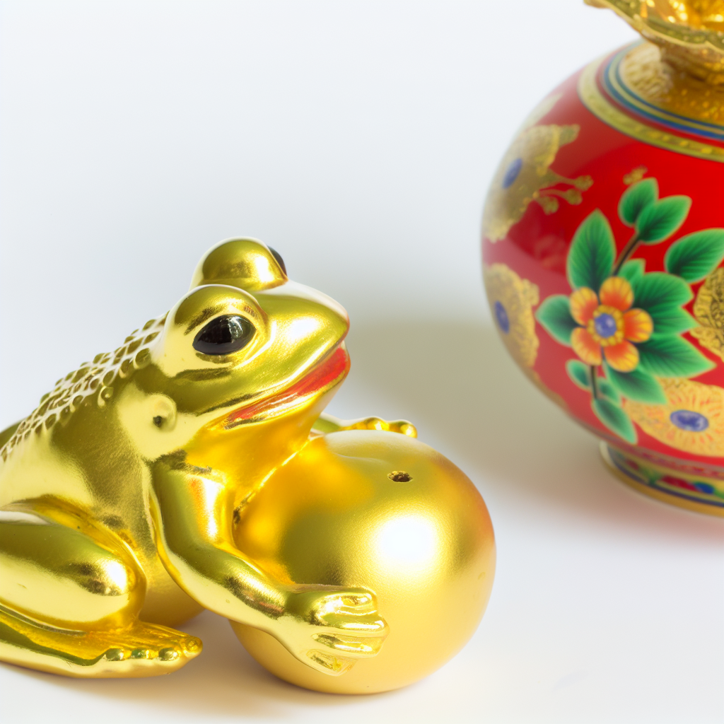金色の蛙が幸運を呼び寄せる。
