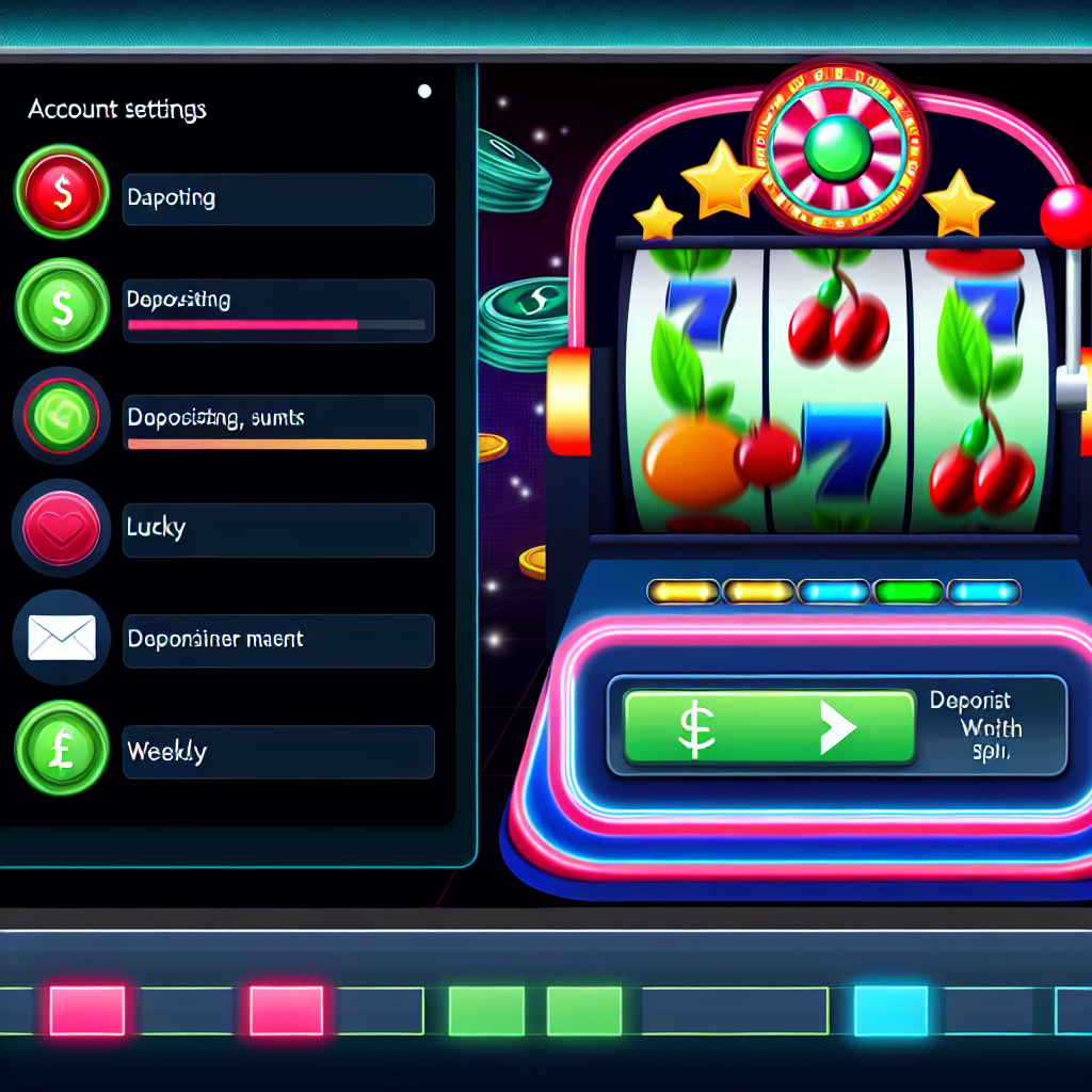 オンラインカジノ画面、スロットゲームと資金管理。