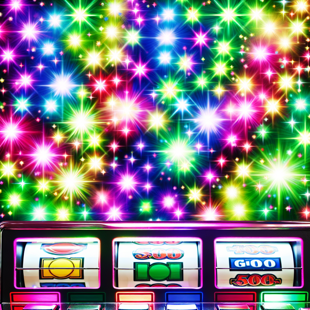カラフルな星が輝くスロット画面。