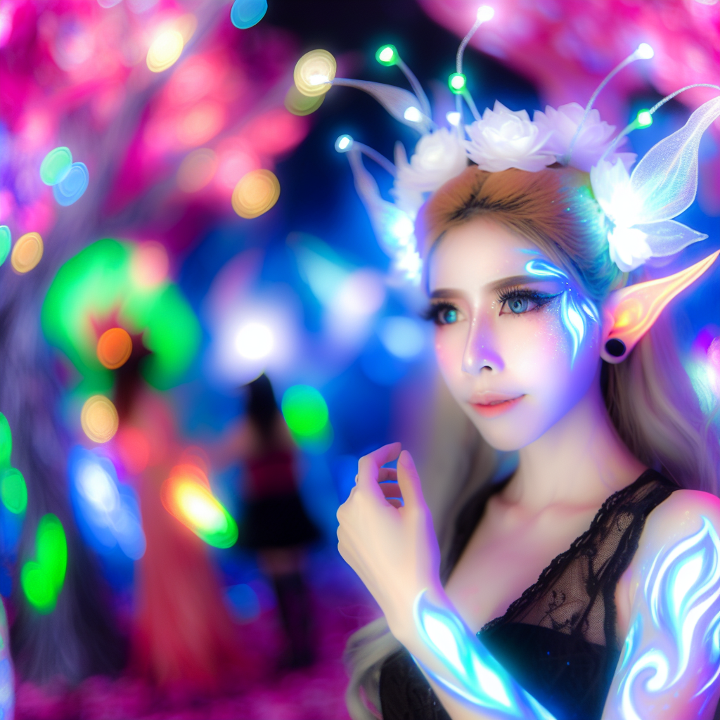 幻想的な世界で輝く美麗なキャラクター。