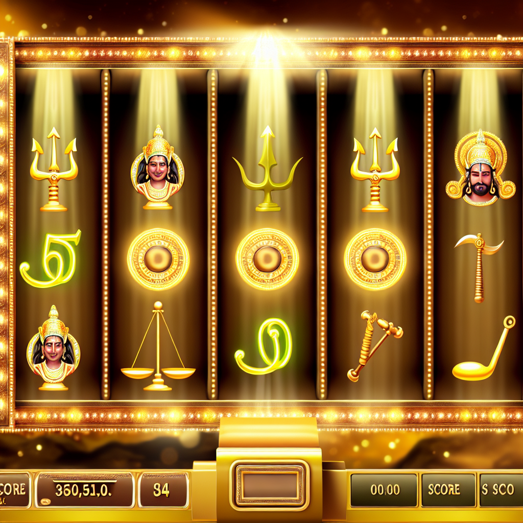 豪華な神々のスロットゲーム画面。