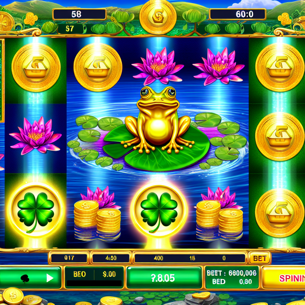 オンラインカジノの画面に金蛙神のゲーム。