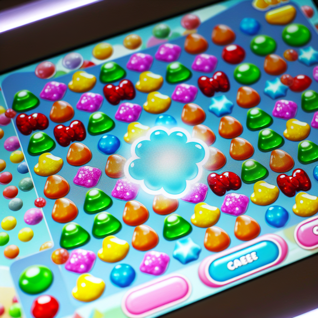 カラフルなキャンディーが並ぶゲーム画面。