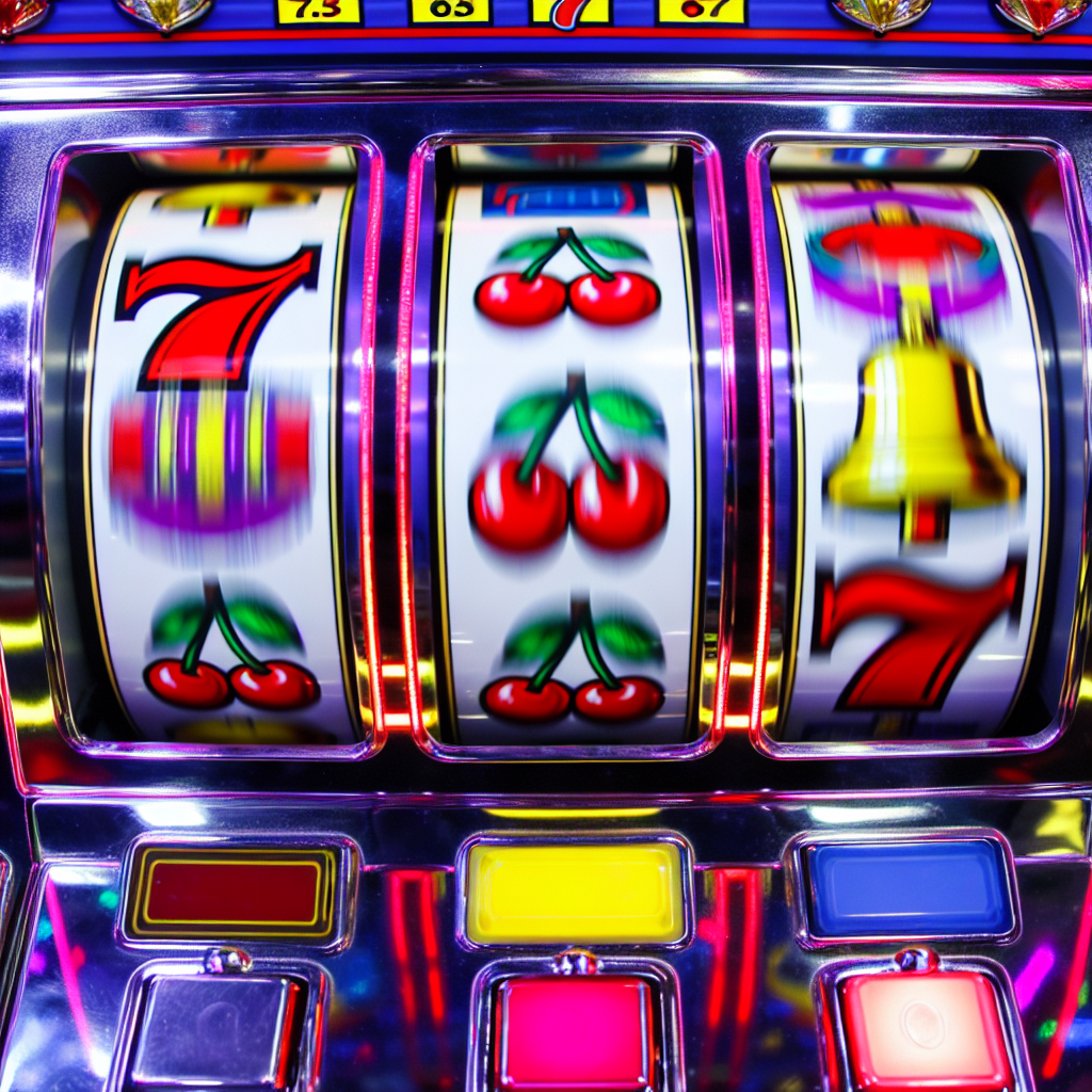 カラフルなリールが回るスロットゲーム。