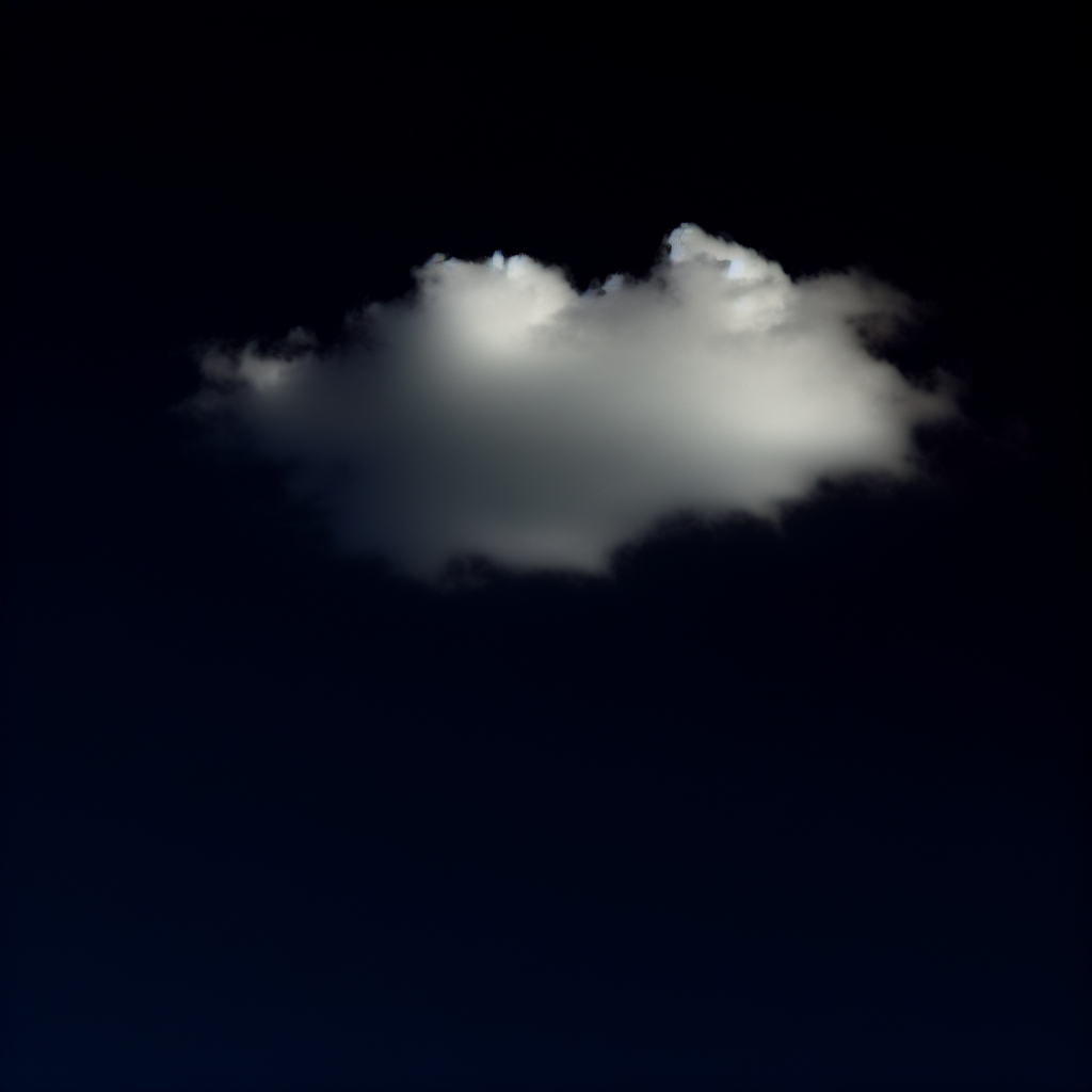 暗い空に孤独な白い雲。