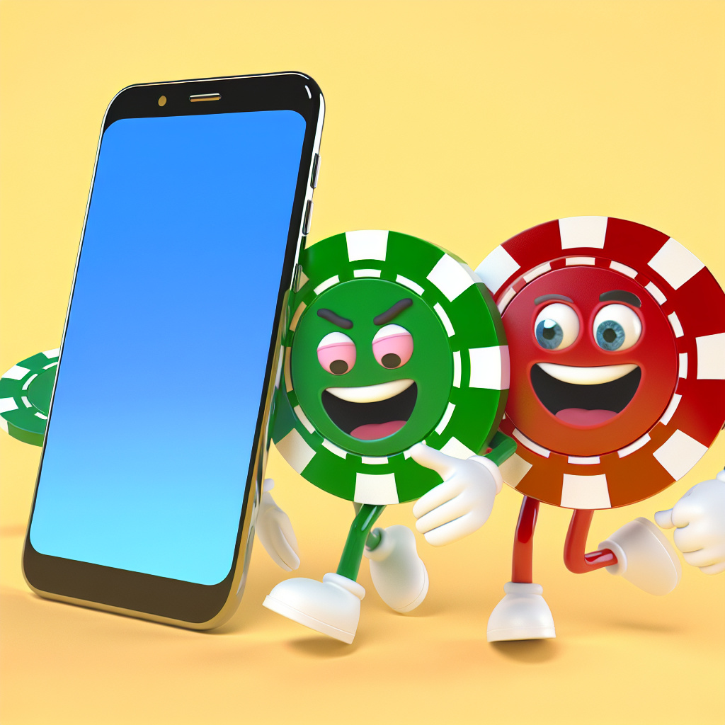 カジノチップとスマホが笑顔で踊る。