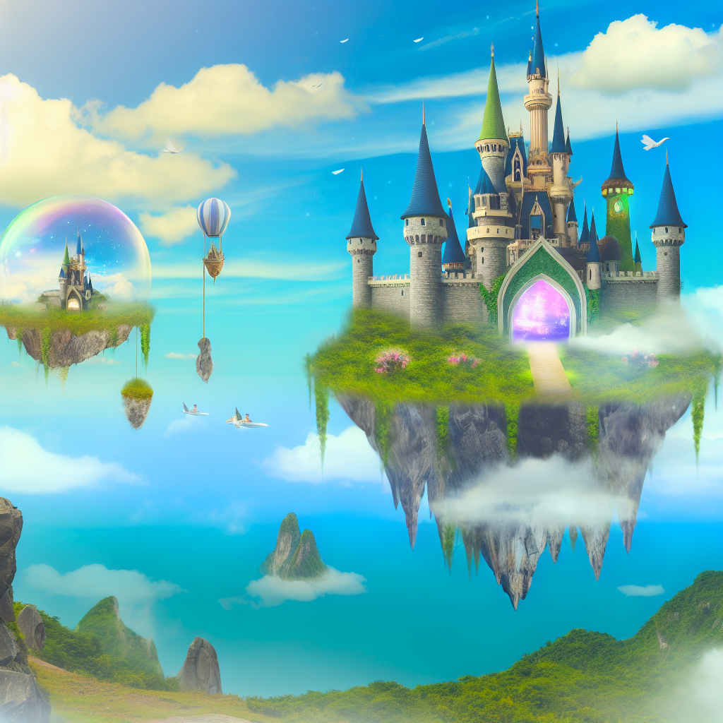 ファンタジーの世界に浮かぶ魔法の城。
