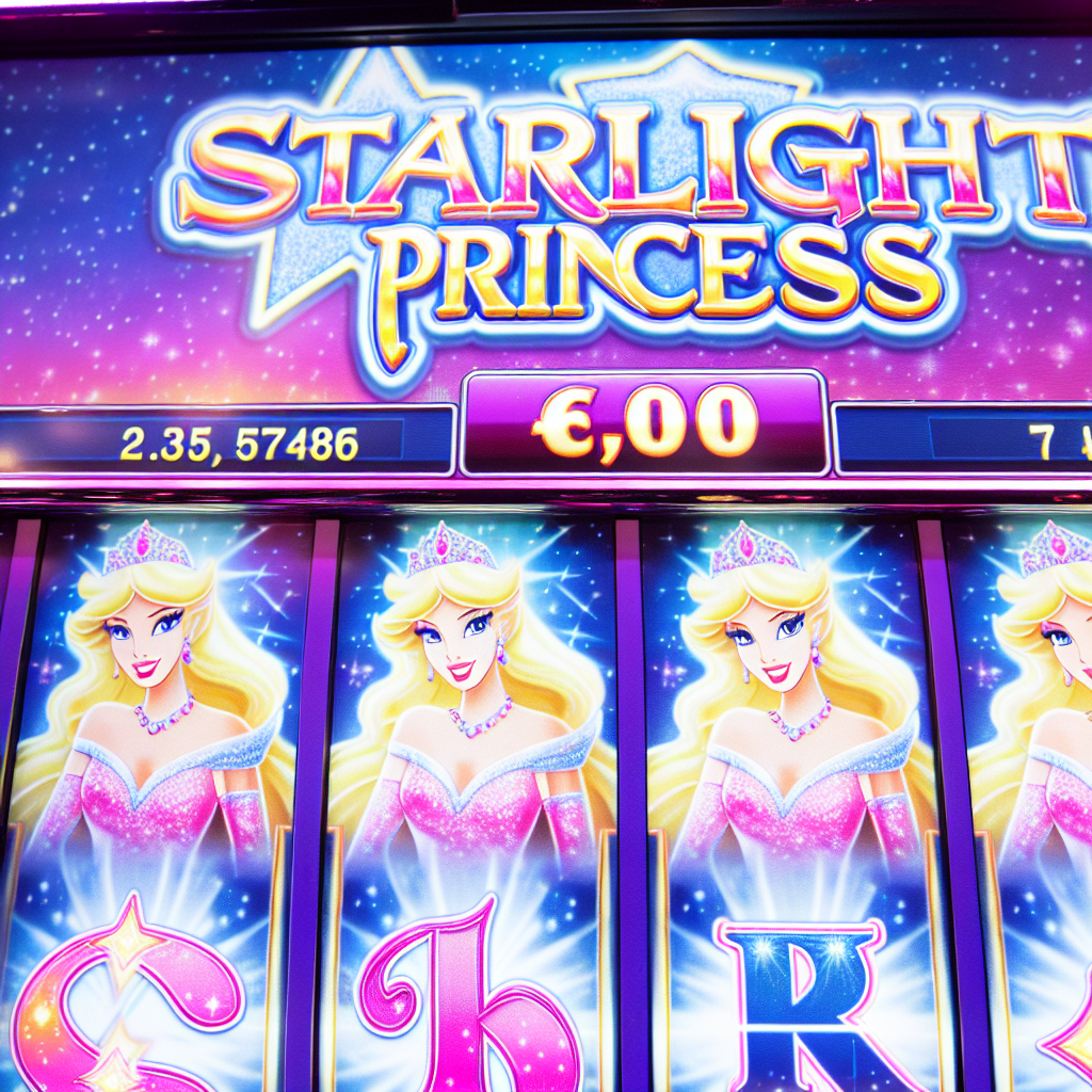 スターライトプリンセスの明るいスロットリールが回転。