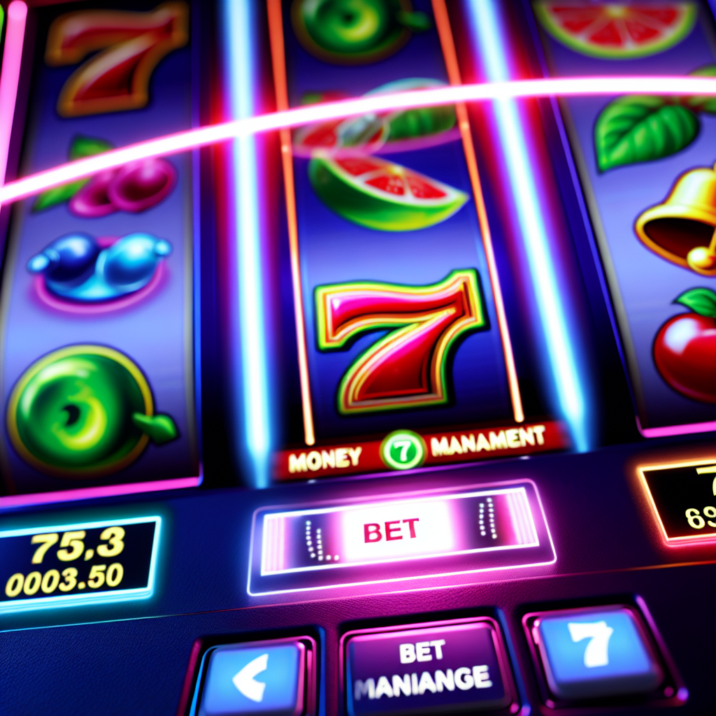 オンラインカジノのスロットゲーム画面、資金管理。