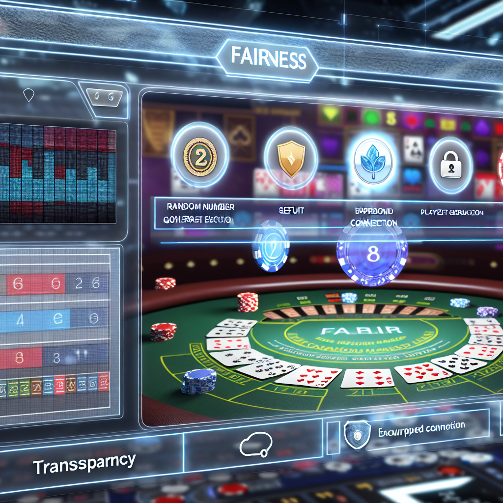 オンラインカジノゲームの公正性を示す画像。