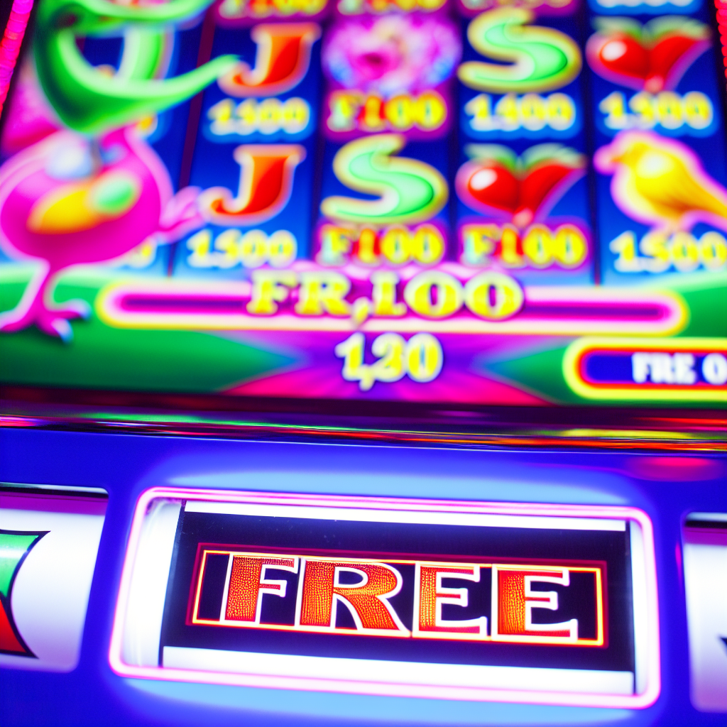 カラフルなスロットゲーム画面、フリースピンの瞬間。