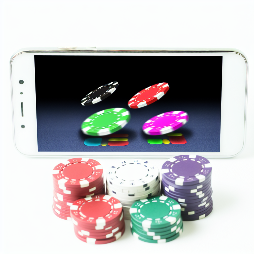 カジノチップがスマホ画面に舞う。