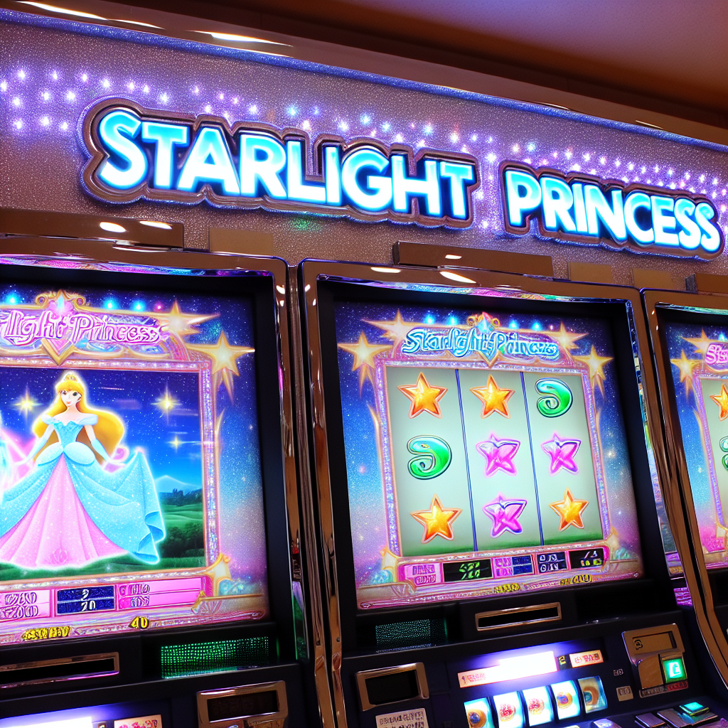 スターライトプリンセスのスロットマシンが輝いている。