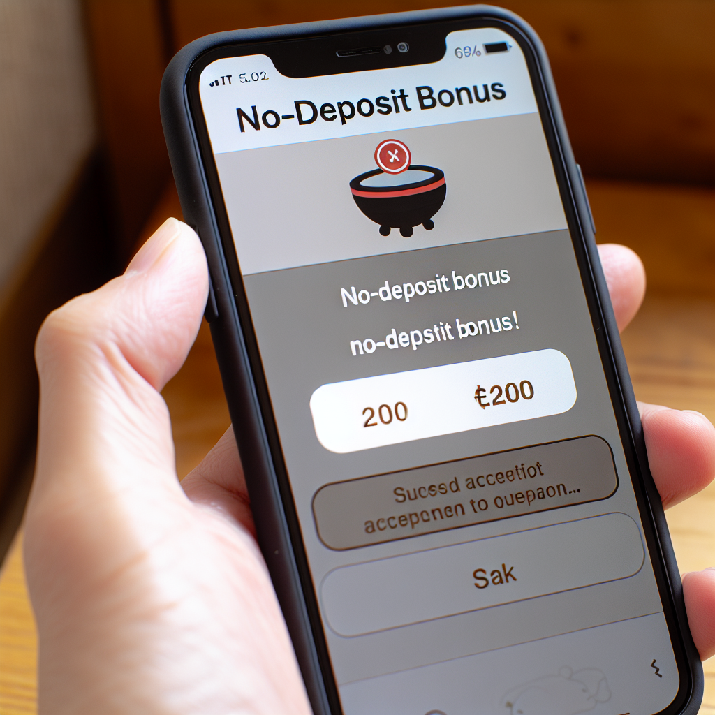 「スマホで入金不要ボーナスを取得。」