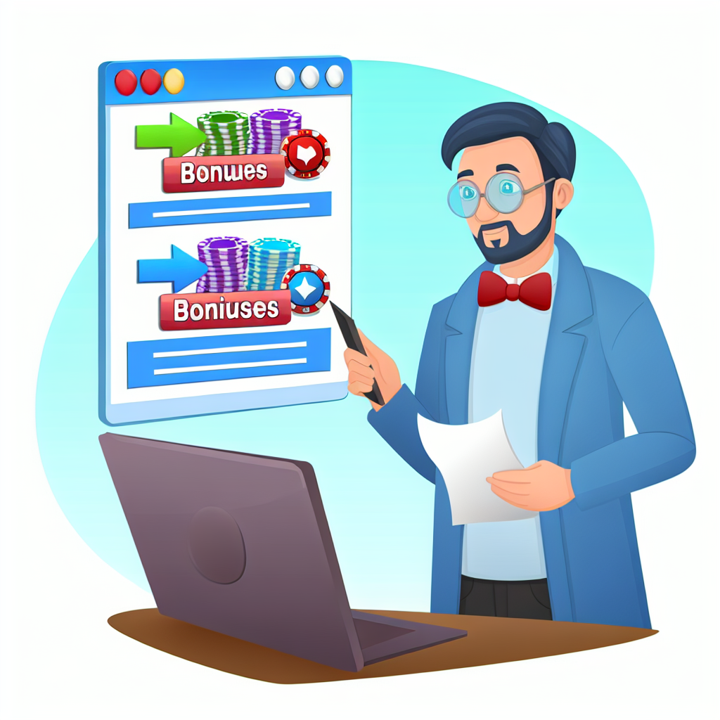 「カジノボーナスを調べるプレイヤーのイラスト」