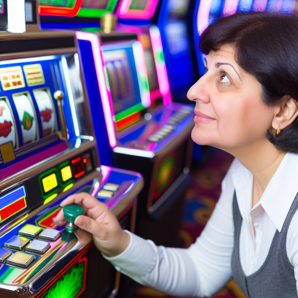 「カジノゲームを試す新規プレイヤー。」